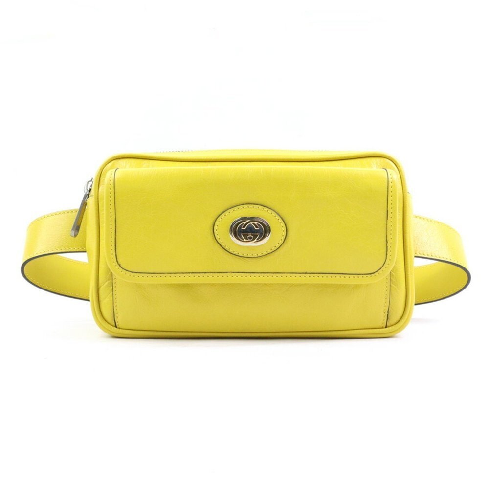 GUCCI Authentic Yellow Leather Fanny Pack